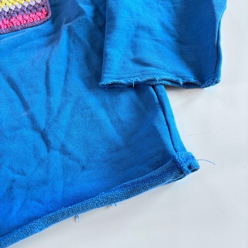 Felpa girocollo vintage Zara uomo blu medio maglia taschino taglio - Foto 6 di 11