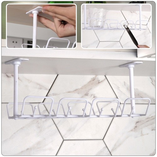 2 Pcs Wire Storage Rack Management under Desk Tray Cable Organizer - Afbeelding 6 van 12