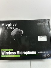 Mivghyy Wireless Microphones System W/ UHF Headset/Lavalier Lapel Mics Set Of 4