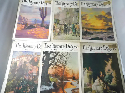 Lot of 6 1929 LITERARY DIGEST Magazines-Great Covers & Ads