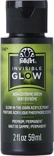 Folkart Invisible Glow Acrylic Paint 2oz-Extreme Green