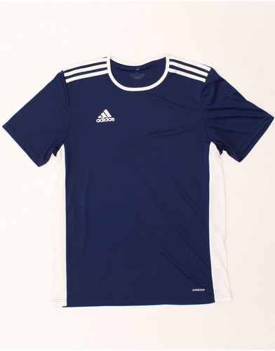 ADIDAS Mens Aeroready T-Shirt Top Large Navy Blue Colourblock Polyester BY91