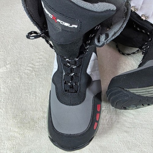 ZeroXposure Stiefel 10 grau schwarz weiß gepolstert Komfort Gummisohle verstellbar zum Binden - Bild 9 von 10