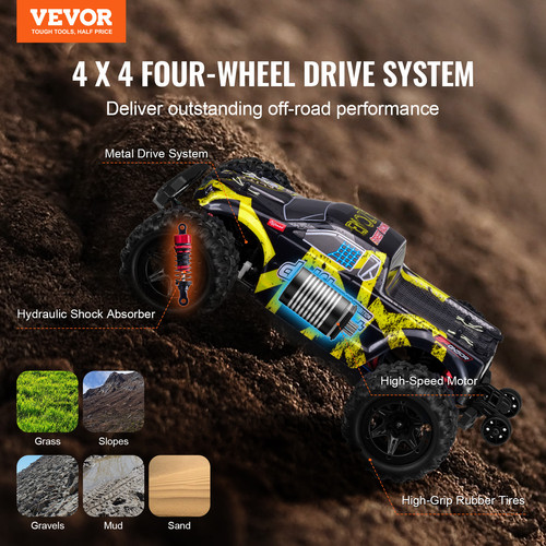 VEVOR Remote Control Off-Road Truck 1:18 Scale All Terrain 4WD Brushless - Picture 2 of 12