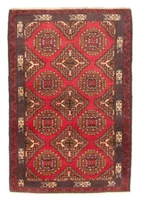 Vintage Oriental Hand-Knotted Carpet 2'11" x 4'6" Traditional Wool Area Rug