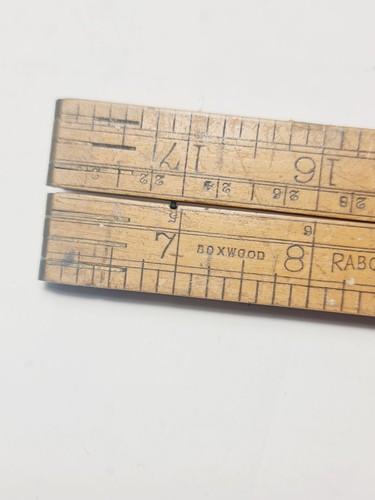 Vintage Rabone Boxwood & Brass 24” Folding Rule - Made In England, G.P.O. 1954 - Picture 20 of 21