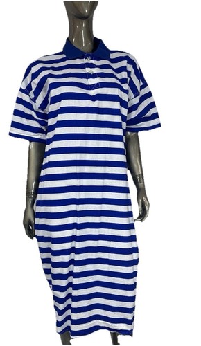 Vintage Christian Dior Le Connaisseur Womens XL Blue White Stripe Night Shirt - Picture 10 of 14