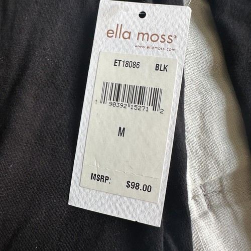 Ella Moss Black Bella Long Sleeve Wrap Front Bodysuit, Size M – NWT - Picture 6 of 8
