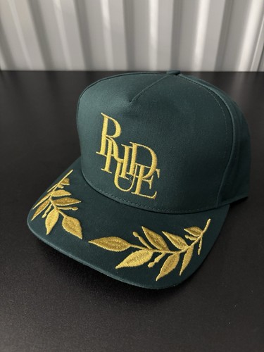 RHUDE Podium Mütze Waldgrün Gold Stickerei - Einheitsgröße