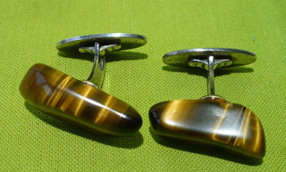 vecchi gemelli in argento 925 con occhio di tigre a prezzo affare