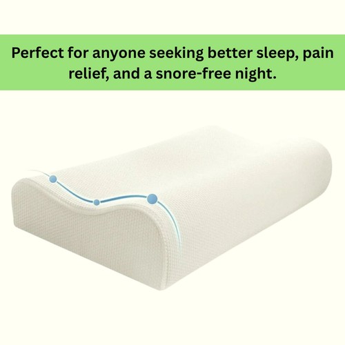 CoolMax Contour Memory Foam Pillow – Orthopedic Cervical Support, Washable Cover - Picture 12 of 14