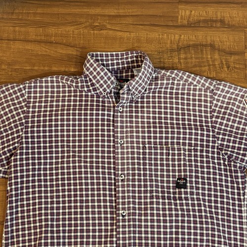 Bulwark FR Shirt Large Plaid Button Up Down Flame Resistant Work Long Sleeve - Picture 2 of 9