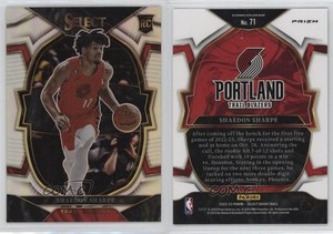 2022-23 Panini Select Concourse Silver Prizm Shaedon Sharpe #71 Rookie RC