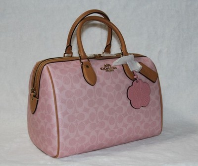 COACH Large Rowan Powder pink Satchel Bag Signature Canvas With