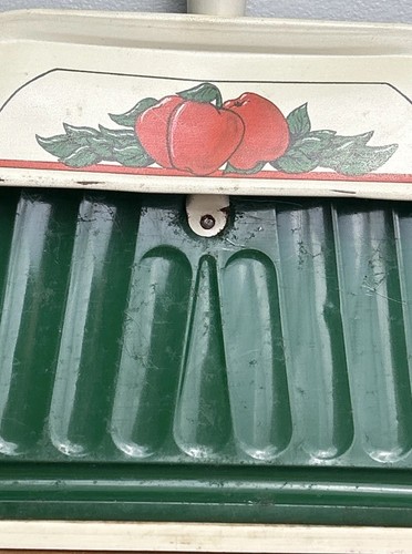 Vtg Metal Ballonoff Dust Pan Green Tan Red Apples Cleveland OH USA 11.5”T x 11” - Picture 4 of 10