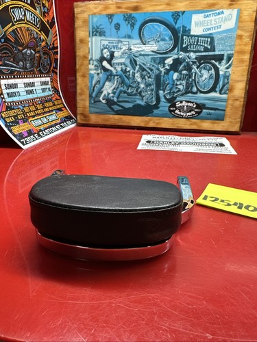 Harley short mini rail back rest sissy bar pad FXR Dyna sportster softail Septic - Picture 8 of 24