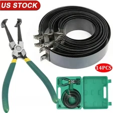 Motorcycle Piston Ring Compressor Cylinder Installer Tool Kit with Plier&14 Band