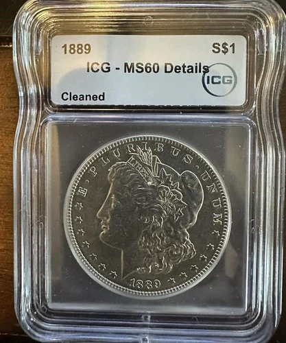 1889 Morgan Dollar $1  * ICG Certified UNC *MS60* Cleaned