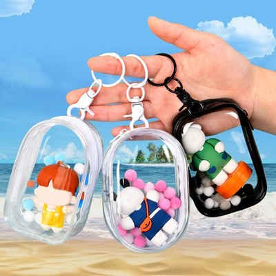 Jewelry Organizer Transparent Storage Box Pouch Keychain Doll Bag Storage Case