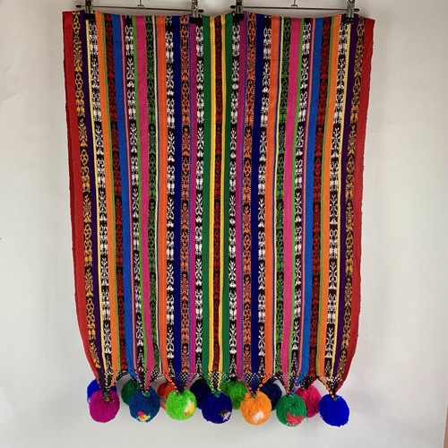 Guatemalan Hand Woven Textile Beach Blanket Table Cloth Runner Colorful Festival - Picture 3 of 6