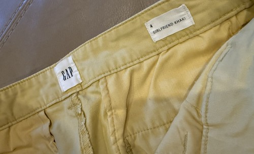 Gap Girlfriend Khaki Ankle Pants Womens 4 Yellow Cotton Stretch Straight Leg - Photo 7/10