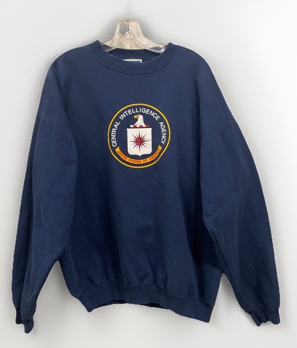 C.I.A. Central Intelligence Agency Vintage 1990’s Men’s Large Blue Sweatshirt