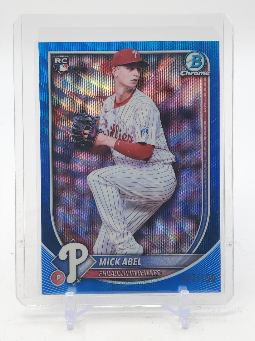 MICK ABEL 2025 BOWMAN CHROME ROOKIE BLUE WAVE REFRACTOR RC /150 Q5361