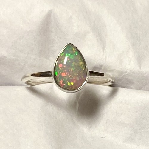 Beautiful Natural Ethiopian Opal Ring 925 Sterling Silver Size 9🌹 - Picture 4 of 11