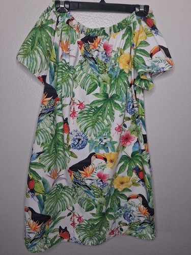 Weiche Umgebung Mini Sommerkleid Schulterfrei Tukan Tropical Resort Urlaub L - Bild 4 von 19