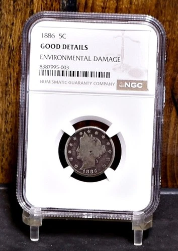 1886 Liberty Nickel - NGC Good details, Environmental Damage (#60054-L)