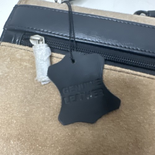 Stetson Suede Gray/Brown Laptop Case Bag Leather - UNUSED - Picture 11 of 12
