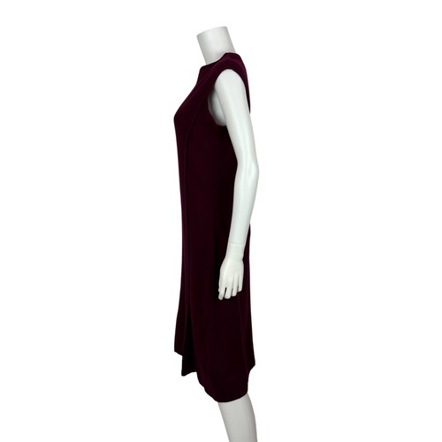 Vintage 60s Wool Dress Womens Medium Burgundy Mod Knee Length Sheath Catalina - Picture 8 of 11