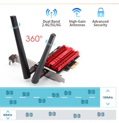 Wireless PCIe WiFi 6 Adapter Intel AX200 WiFi Bluetooth Card for Desktop Windows - Afbeelding 5 van 8