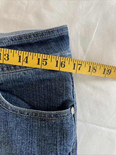 JOUJOU ROYALE Straight Leg Low Rise Raw Hem Blue Jeans 11/12 - Picture 6 of 9