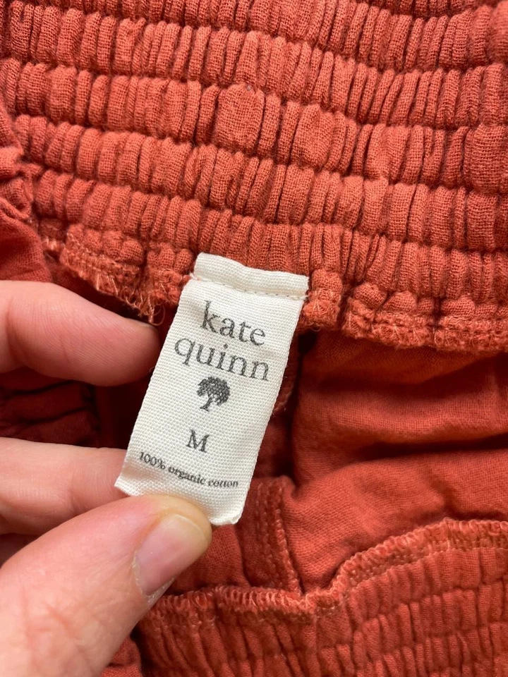 Pantalones Kate Quinn Anchos Rib Lounge Cómodos Elásticos Medianos Naranja Recortados Calado Foto 3 de 3