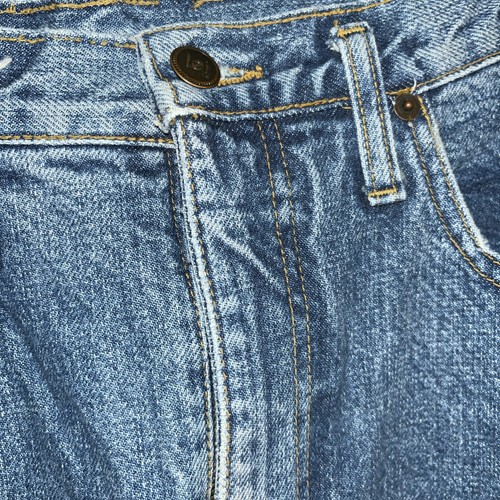 LEI Blue denim skirt sexy high slit 11 - Picture 3 of 13