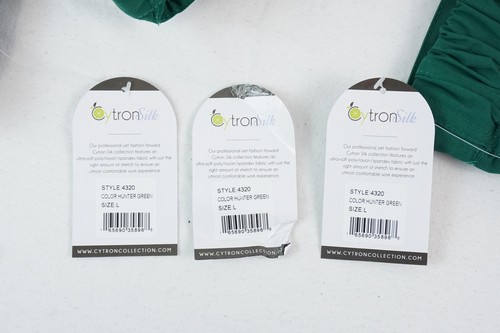 CytronSilk Fitted Cargo Scrub Bottoms in Hunter Green - Women's Size L Lot of 15 - Foto 15 di 17