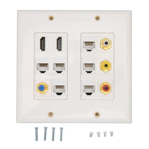 Ethernet Wall Plate HD Multimedia Interface CAT6 TV F Head Coax Ethernet FY - Afbeelding 2 van 22