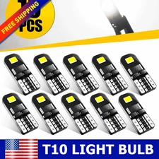 10x LED License Plate Interior Light Bulb Super White T10 194 168 W5W 2825 6000K