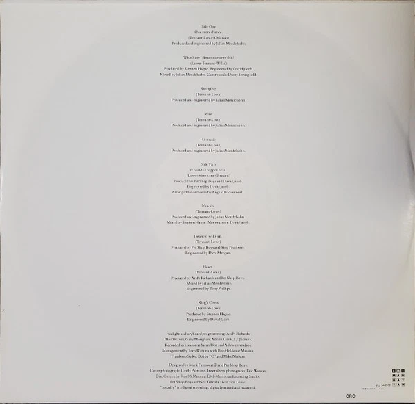 Pet Shop Boys: Actually (ELJ 546972) - Image 4 of 4