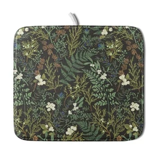 Dish Drying Mat Green Plants Kitchen Counter Microfiber Absorbent 16x18 Inch