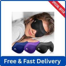Sleep Eye Mask for Side Sleeper Men Women 3 Pack: 100% Blackout 3D Sleeping Mask
