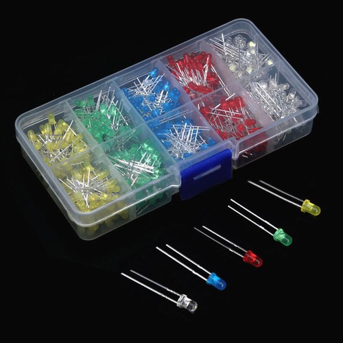 500pcs 3mm Bright LED Light Emitting Diode Component Kit for PCB Circuit - Picture 2 of 8