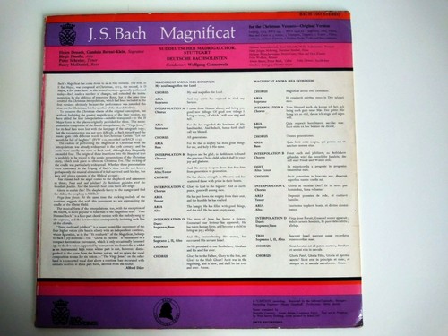 BACH Magnificat with Christmas verses Suddeutscher Madrigalchor 12" Vinyl - Picture 2 of 4