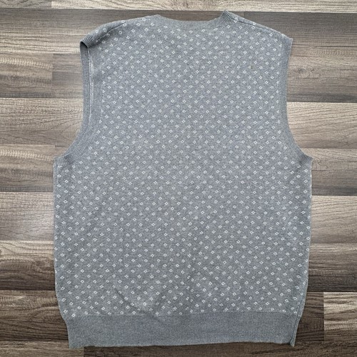 Polo Ralph Lauren Mens M Diamond Gray Varsity V-Neck Sweater Vest Silk Cotton - Picture 4 of 6