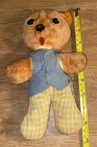 Vtg S.H. Kress Golden Brown Felt Teddy Bear Stuffed Retro Very Loved Japan - Picture 10 of 11