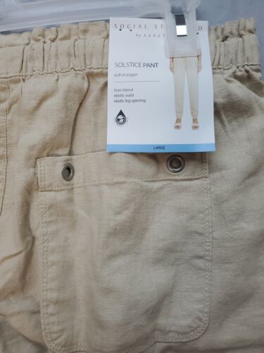 Social Standard by Sanctuary Ladies Linen Blend Elastic Waist/Leg Solstice Large - Picture 4 of 6