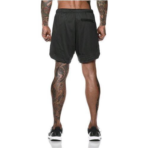Men's 2 in 1 Sports Running Shorts Gym Training Fitness Bottoms With Pockets - Picture 12 of 18