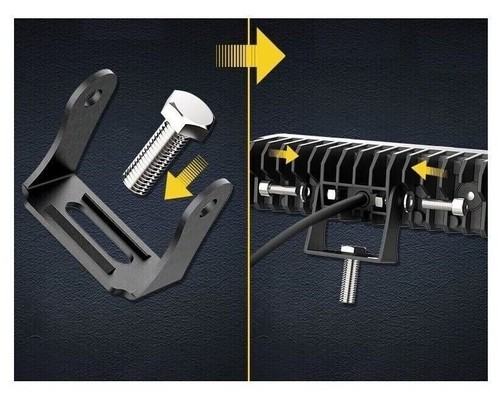 2x Barra LED Fuoristrada Faro Supplementare Profondita Bianco e Giallo 12/24V - Photo 6/7