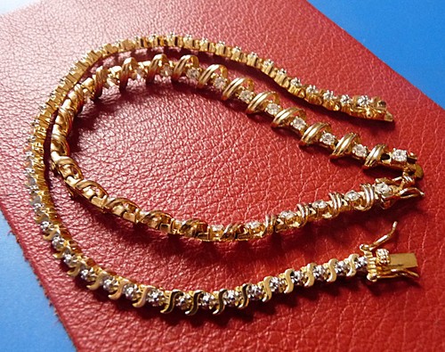 Lot BIJOUX Bracelets gourmettes VINTAGE Rétro Plaqué OR Gold plated JEWELRY - Imagen 6 de 7